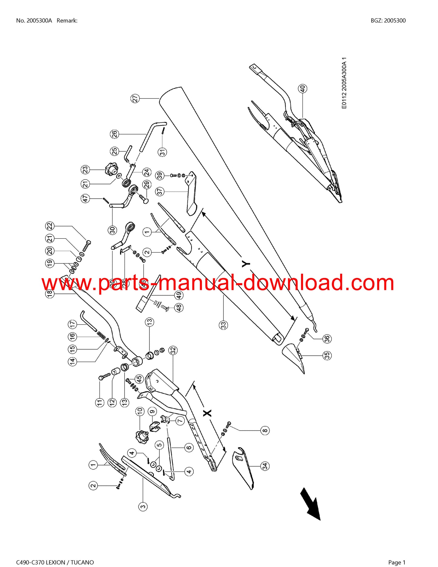 claas c490 - c370 cutterbar lexion-tucano parts catalog manual instant download