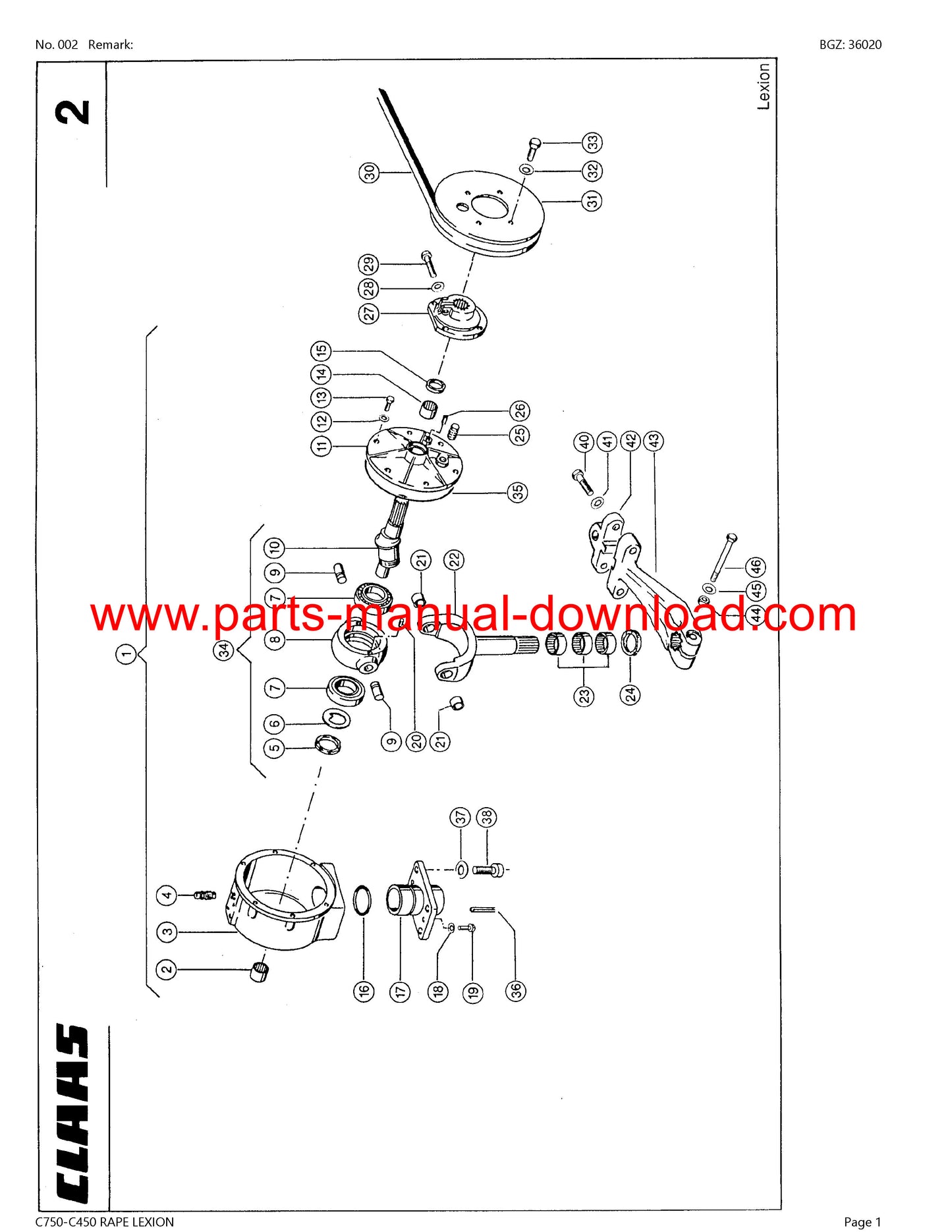 claas c750 - c450 cutterbar lexion rape parts catalog manual instant download