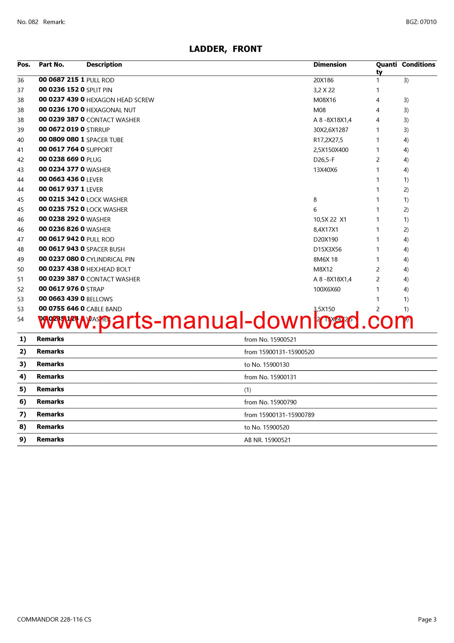 Claas 228-116 CS Combine Commandor Parts Catalog Manual Instant Download