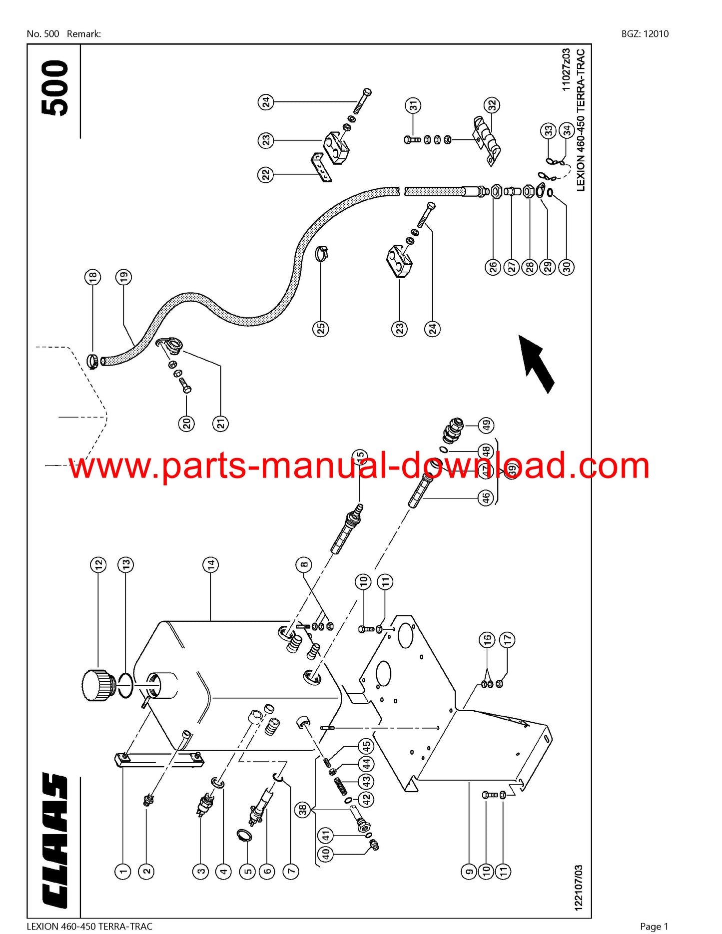 Claas 460 - 450 Lexion Combine Terra-trac Parts Catalog Manual Instant Download