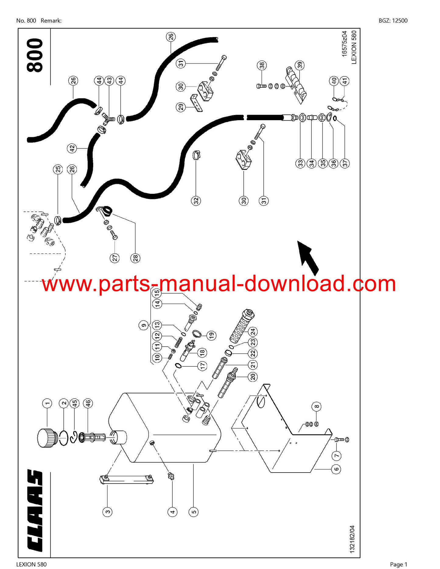 Claas 580 Lexion Combine Parts Catalog Manual Instant Download