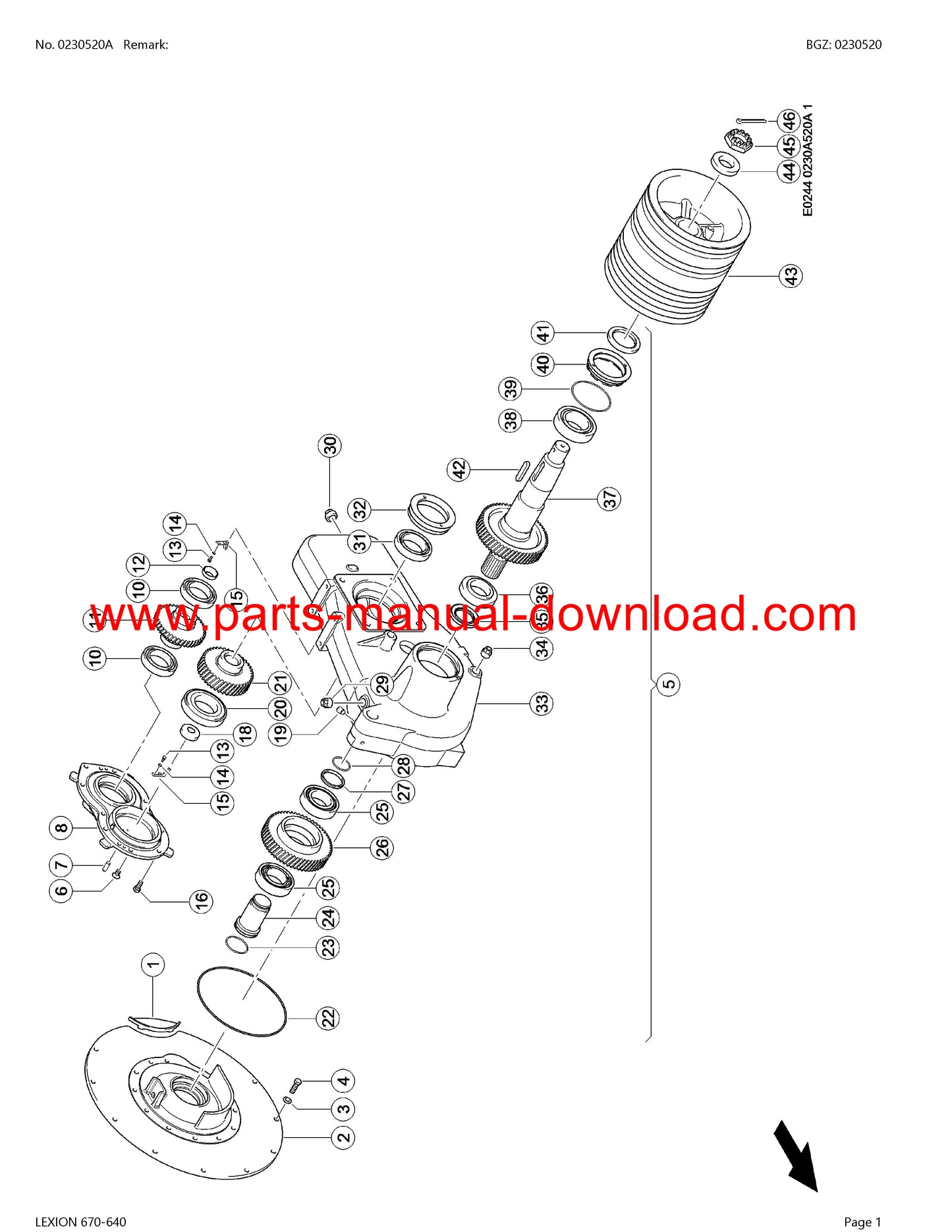 claas 670 - 640 lexion combine parts catalog manual instant download