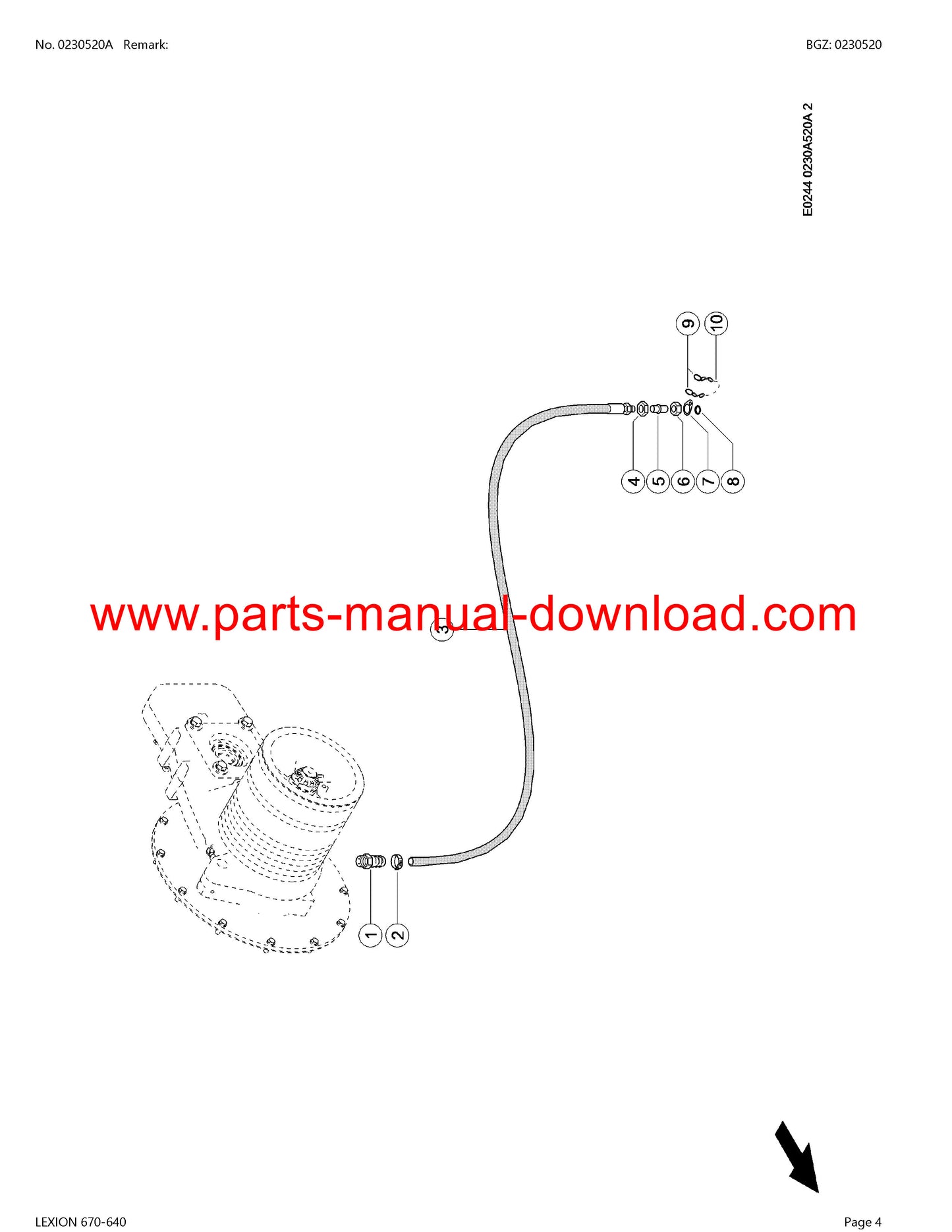 claas 670 - 640 lexion combine parts catalog manual instant download