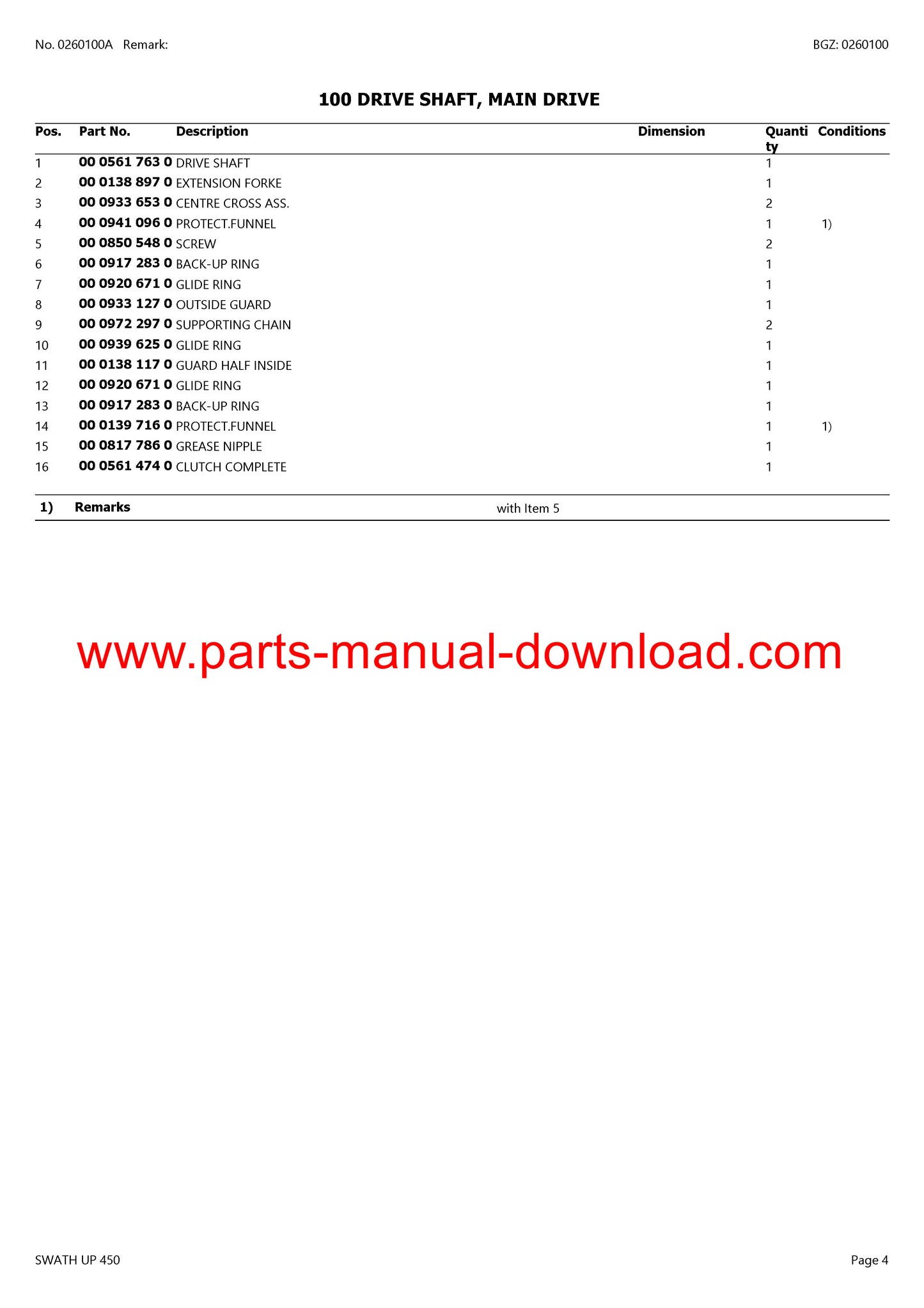 claas 450 combine swath up parts catalog manual instant download