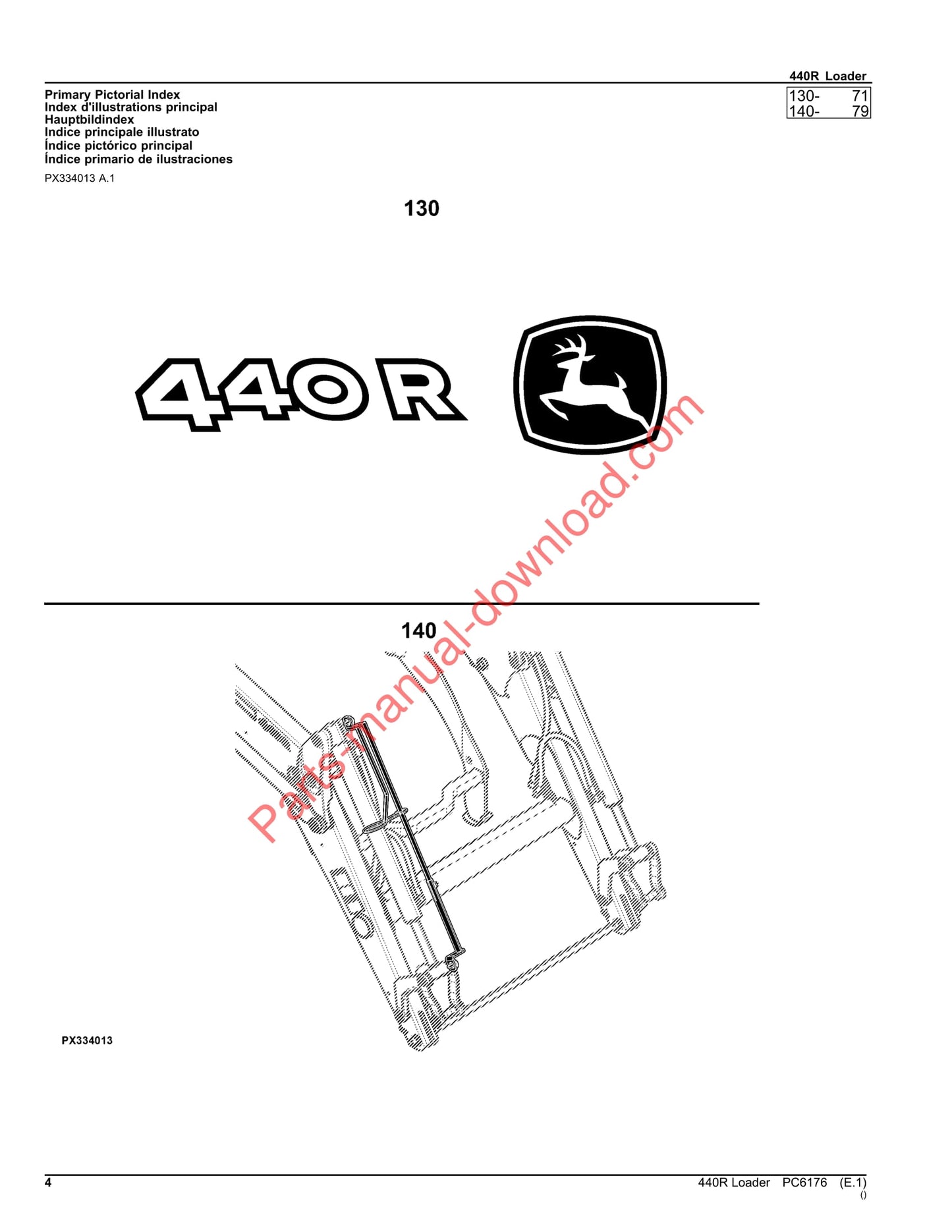 John Deere 440R Loader Parts Manual PC6176