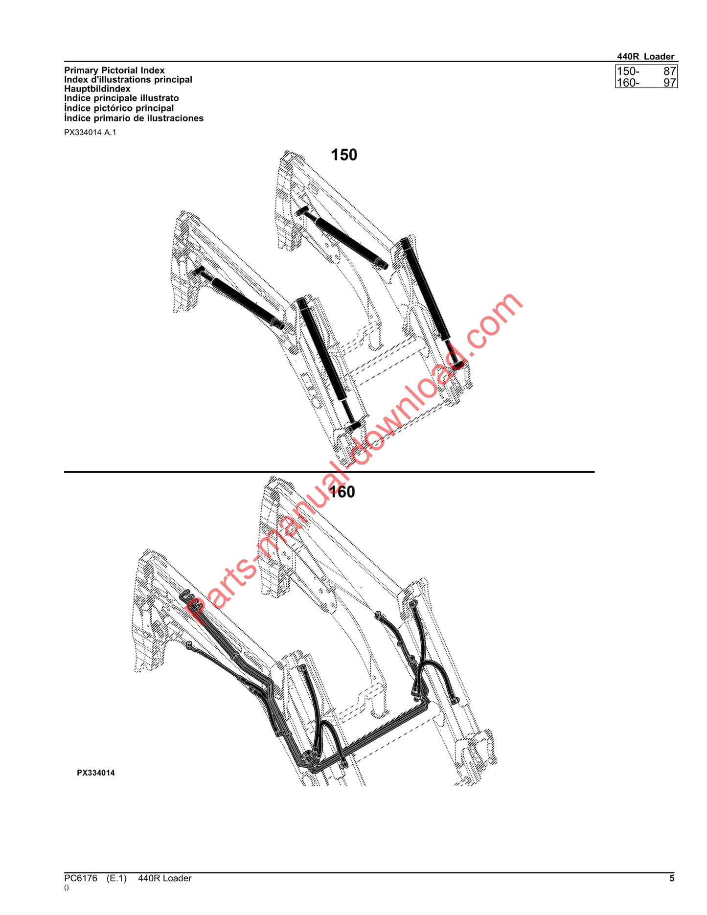 John Deere 440R Loader Parts Manual PC6176