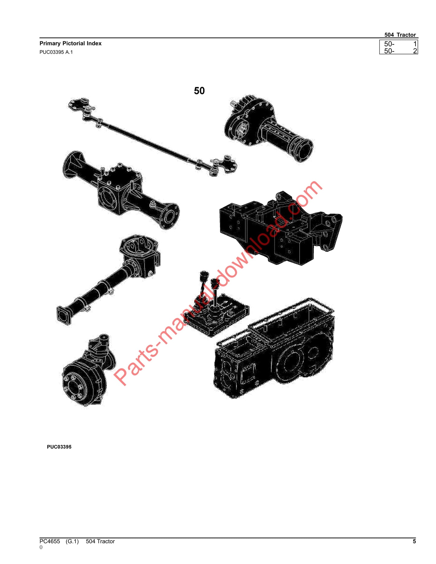 John Deere 504 Tractor Parts Manual PC4655