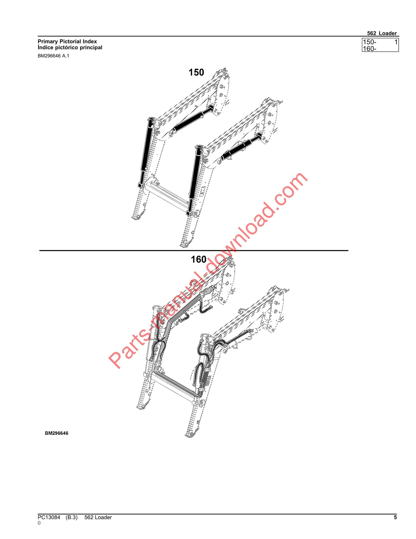 John Deere 562 Loader Parts Manual PC13084