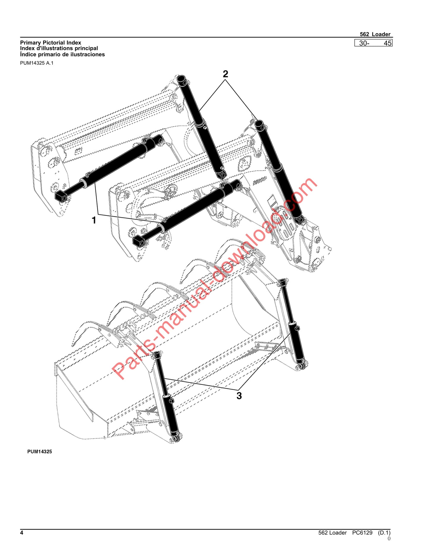 John Deere 562 Loader Parts Manual PC6129