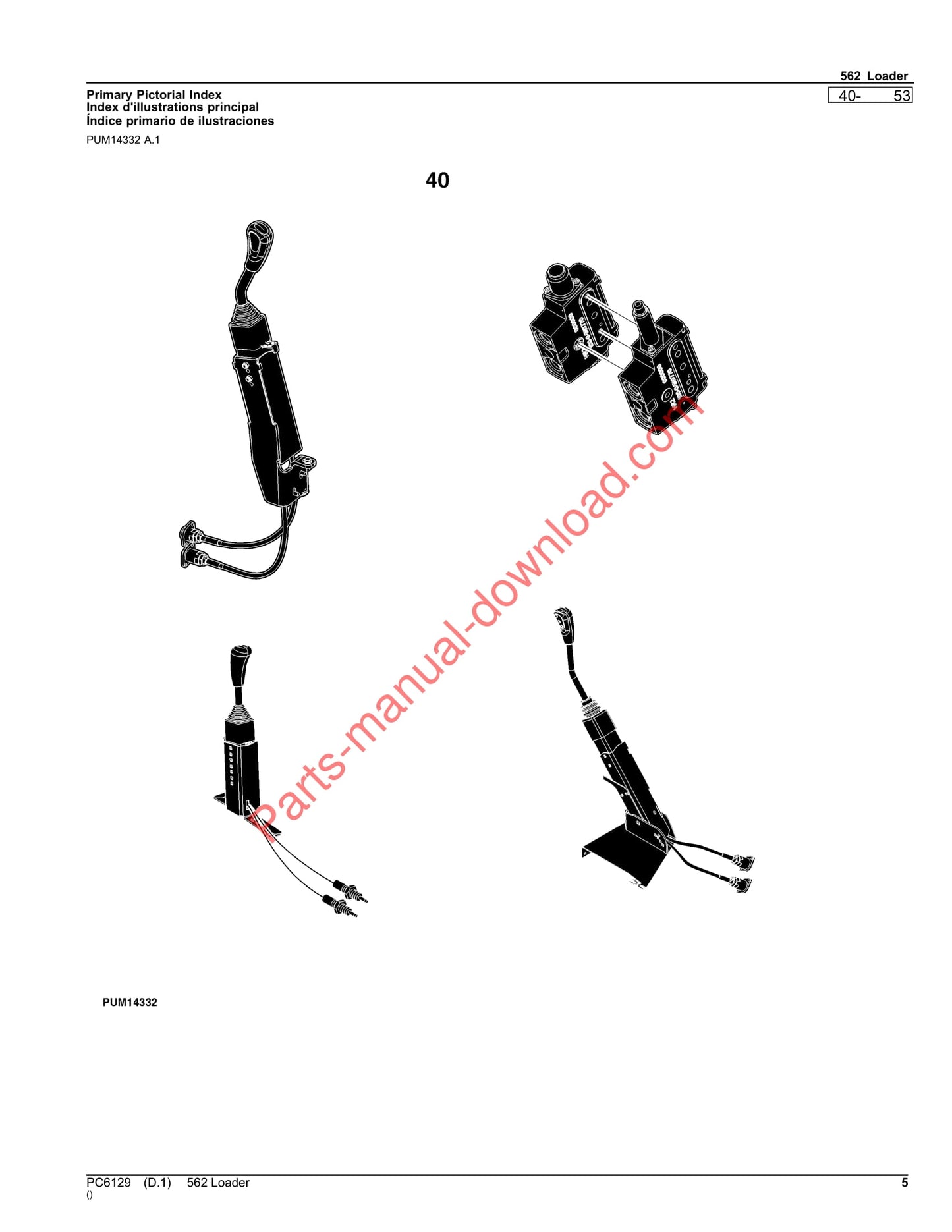 John Deere 562 Loader Parts Manual PC6129
