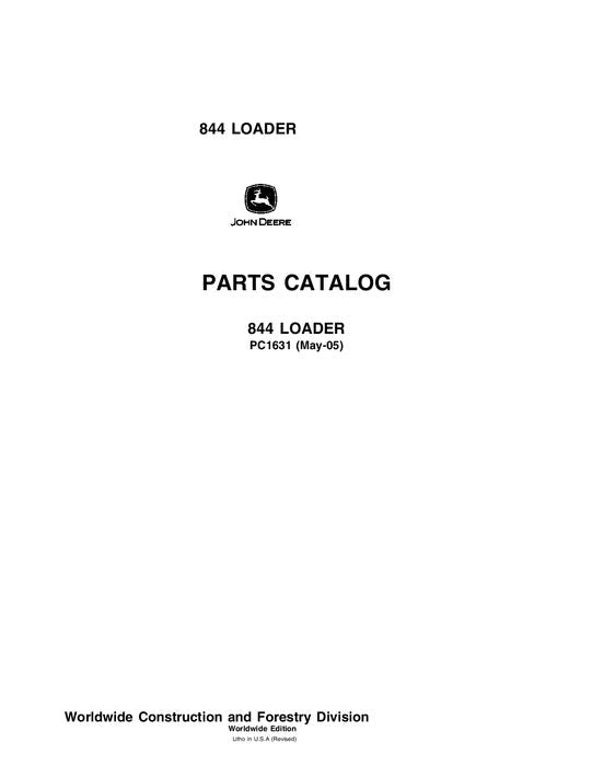 John Deere 844 Loader Parts Manual PC1631