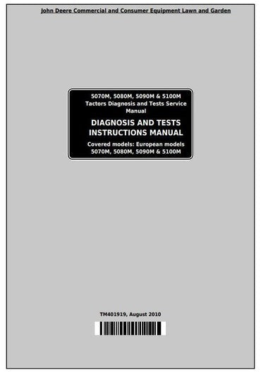 PDF John Deere 5070M, 5080M, 5090M, 5100M European Tractor Diagnosis & Test Service Manual TM401919