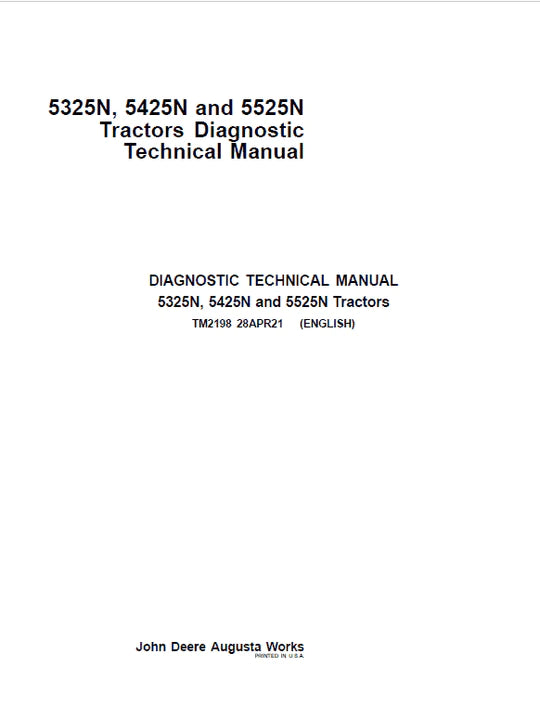 PDF John Deere 5325N, 5425N, 5525N Tractor Service Repair Technical Manual TM2188