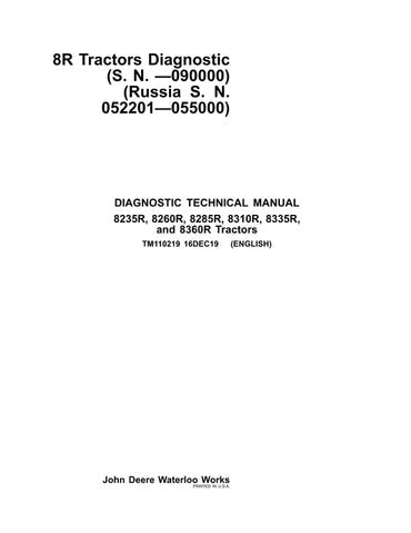 PDF John Deere 8235R, 8260R, 8285R, 8310R, 8335R, 8360R Tractor Diagnosis and Test Manual TM110219