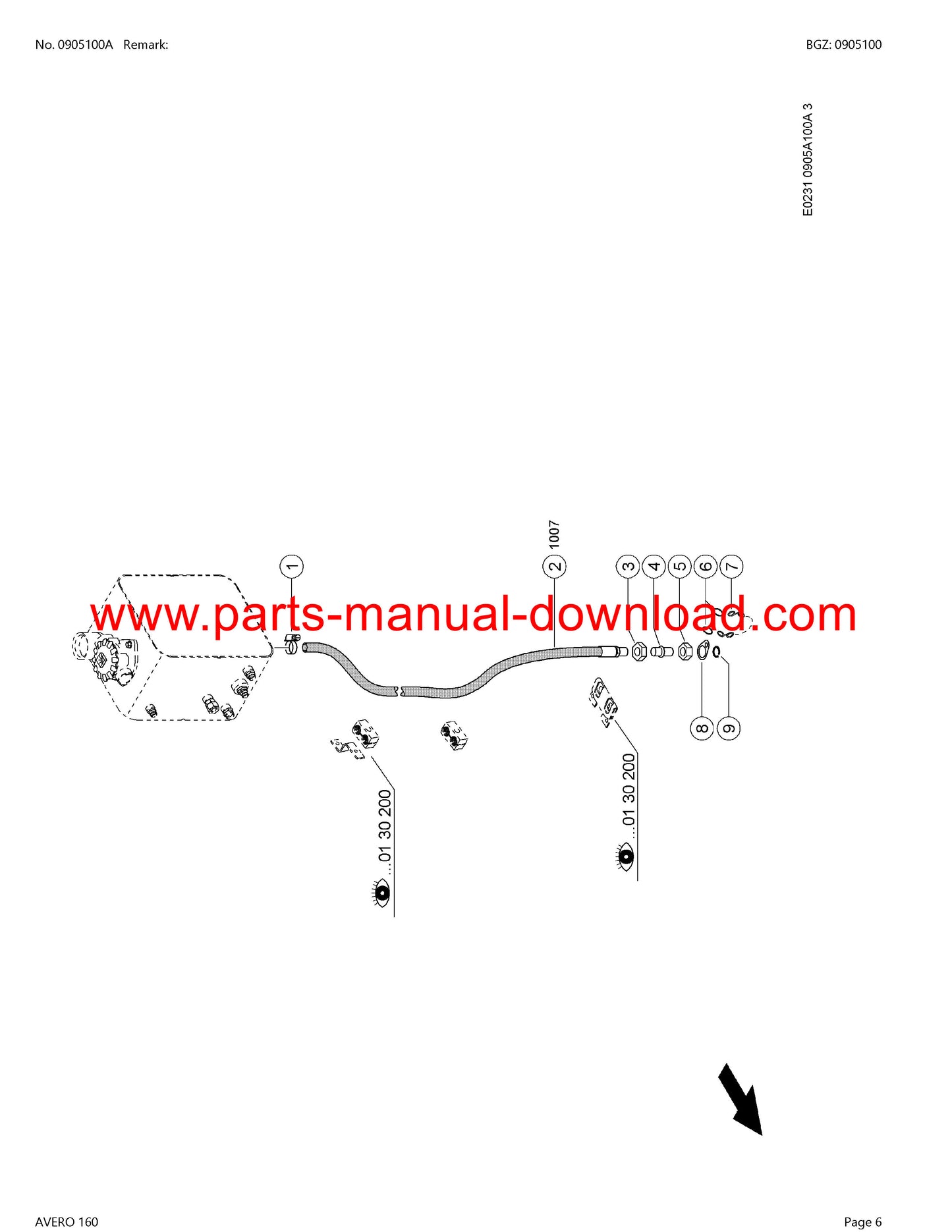 Claas 160 Avero Combine Parts Catalog Manual