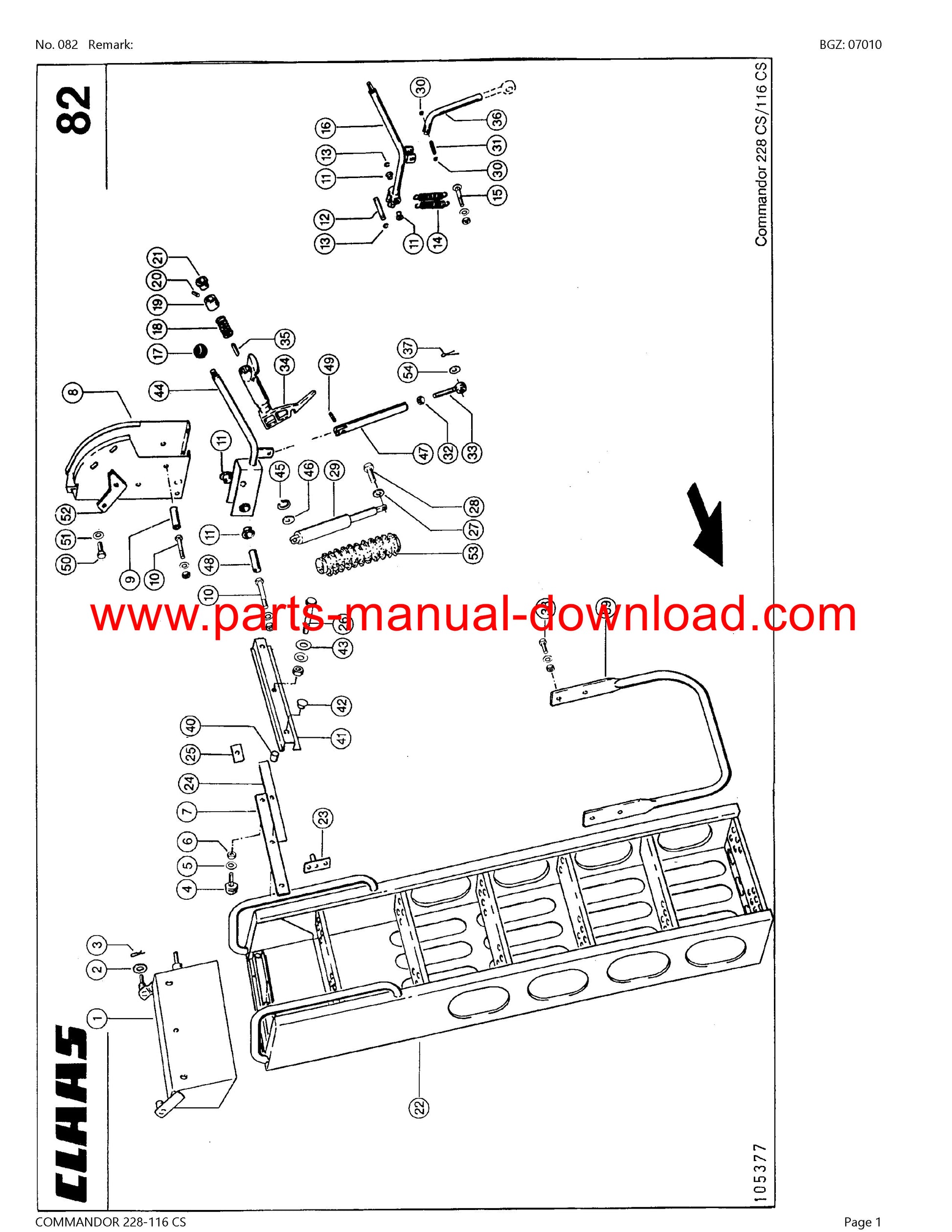 Claas 228-116 CS Combine Commandor Parts Catalog Manual Instant Download