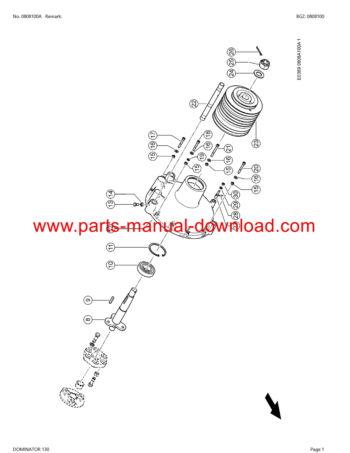 Claas 130 Dominator Combine Parts Catalog Manual