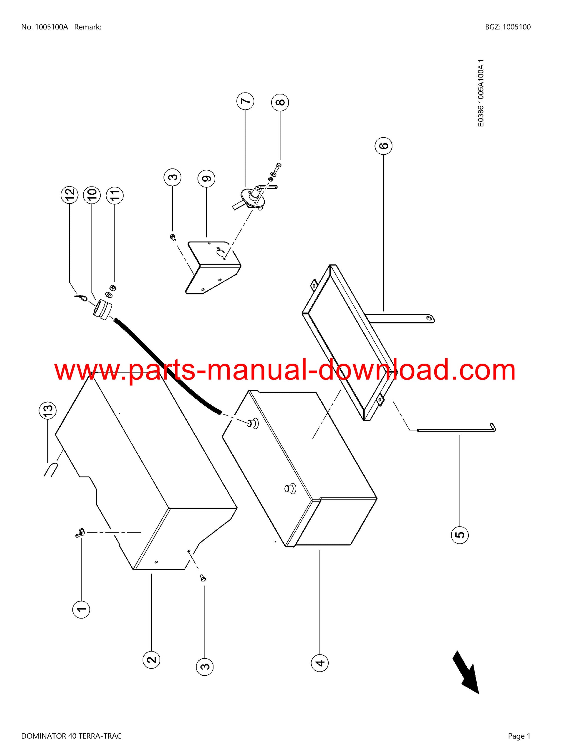 Claas 40 Combine Dominator Terra-trac Parts Catalog Manual Instant Download