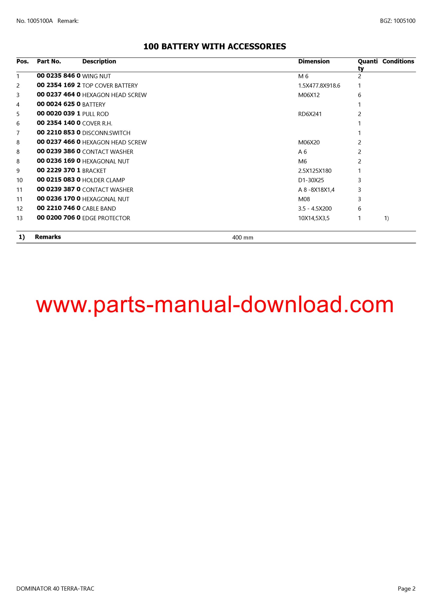 Claas 40 Combine Dominator Terra-trac Parts Catalog Manual Instant Download