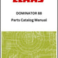 Claas 88 Combine Dominator Parts Catalog Manual Instant Download