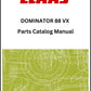 Claas 88 VX Combine Dominator Parts Catalog Manual Instant Download