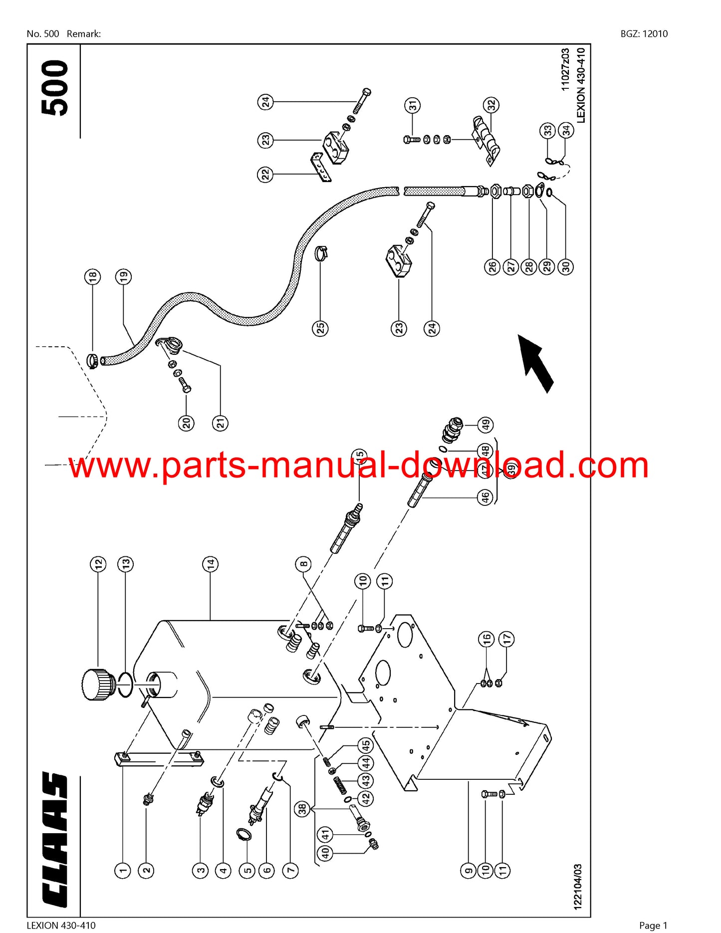 Claas 430 - 410 Lexion Combine Parts Catalog Manual Instant Download