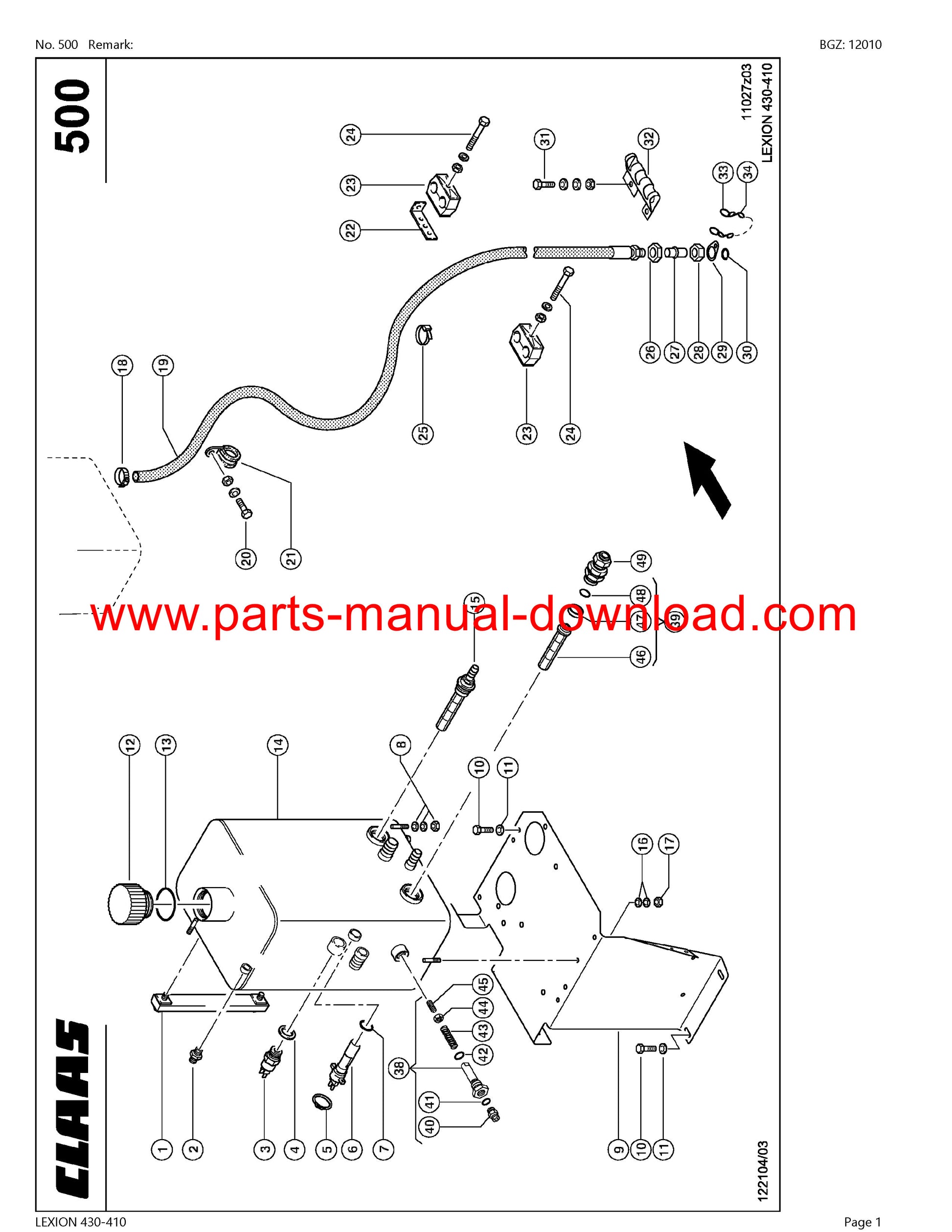 Claas 430 - 410 Lexion Combine Parts Catalog Manual Instant Download