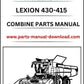 Claas 430 - 415 Lexion Combine Parts Catalog Manual Instant Download