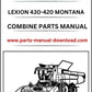 Claas 430 - 420 Lexion Combine Montana Parts Catalog Manual Instant Download
