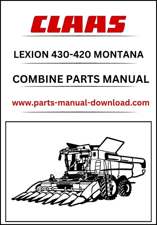 Claas 430 - 420 Lexion Combine Montana Parts Catalog Manual Instant Download