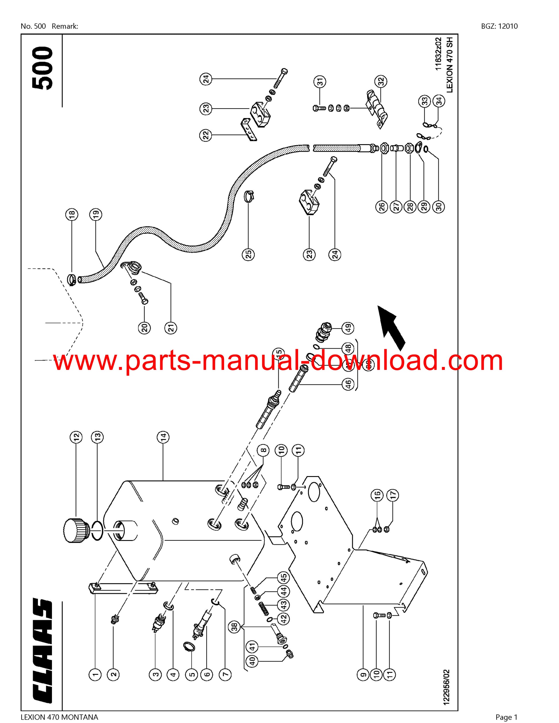 Claas 470 Lexion Combine Montana Parts Catalog Manual Instant Download