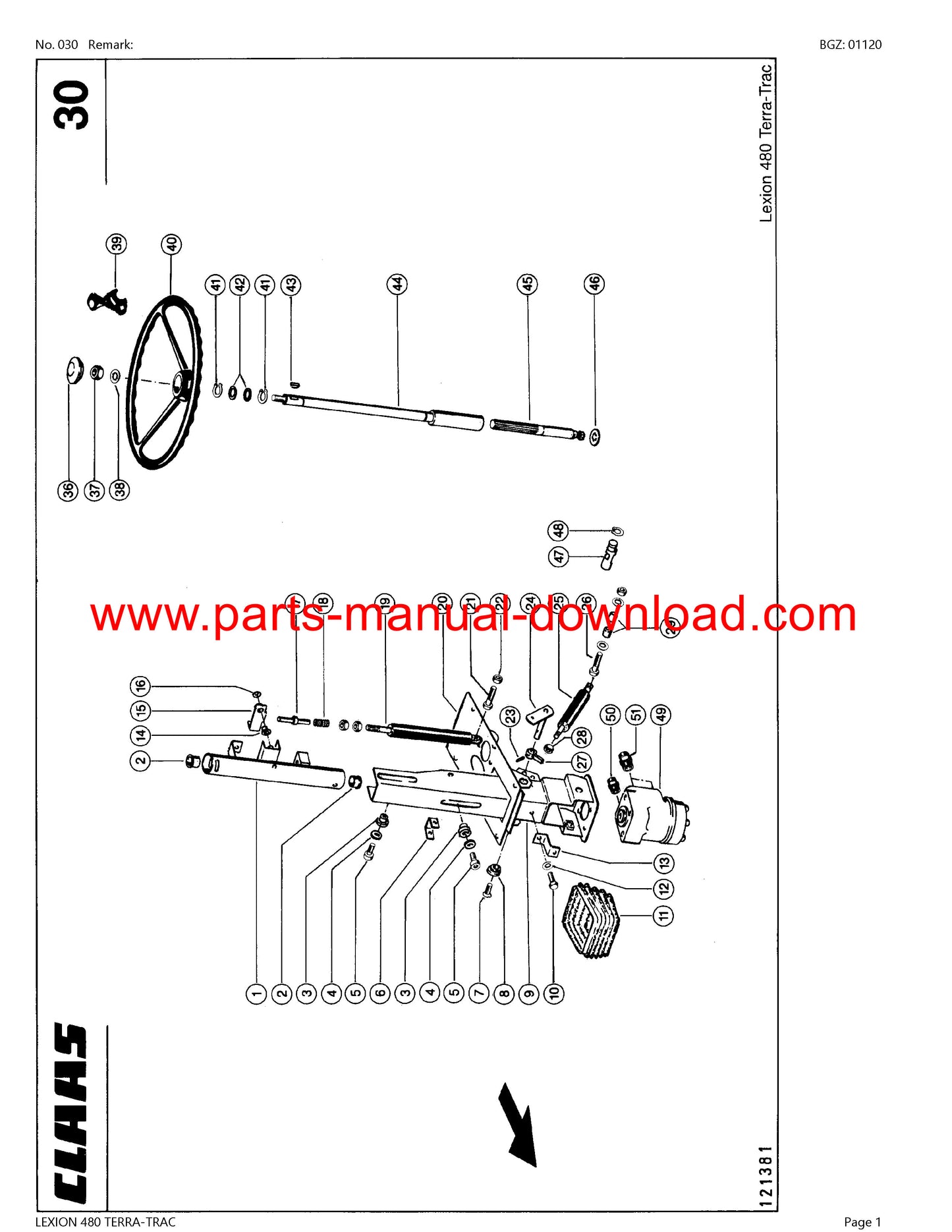 Claas 480 Lexion Combine Terra-trac Parts Catalog Manual Instant Download