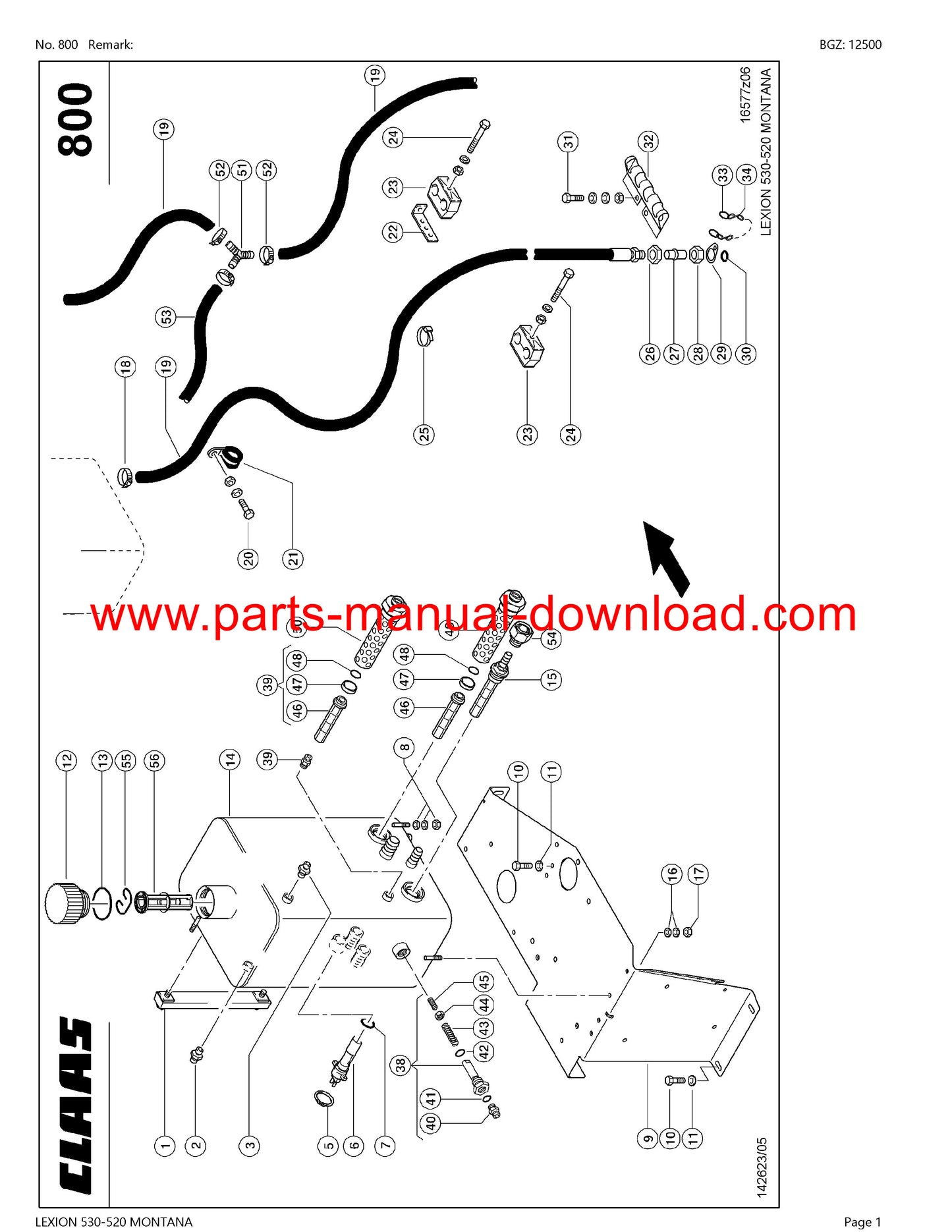 Claas 530 - 520 Lexion Combine Montana Parts Catalog Manual Instant Download