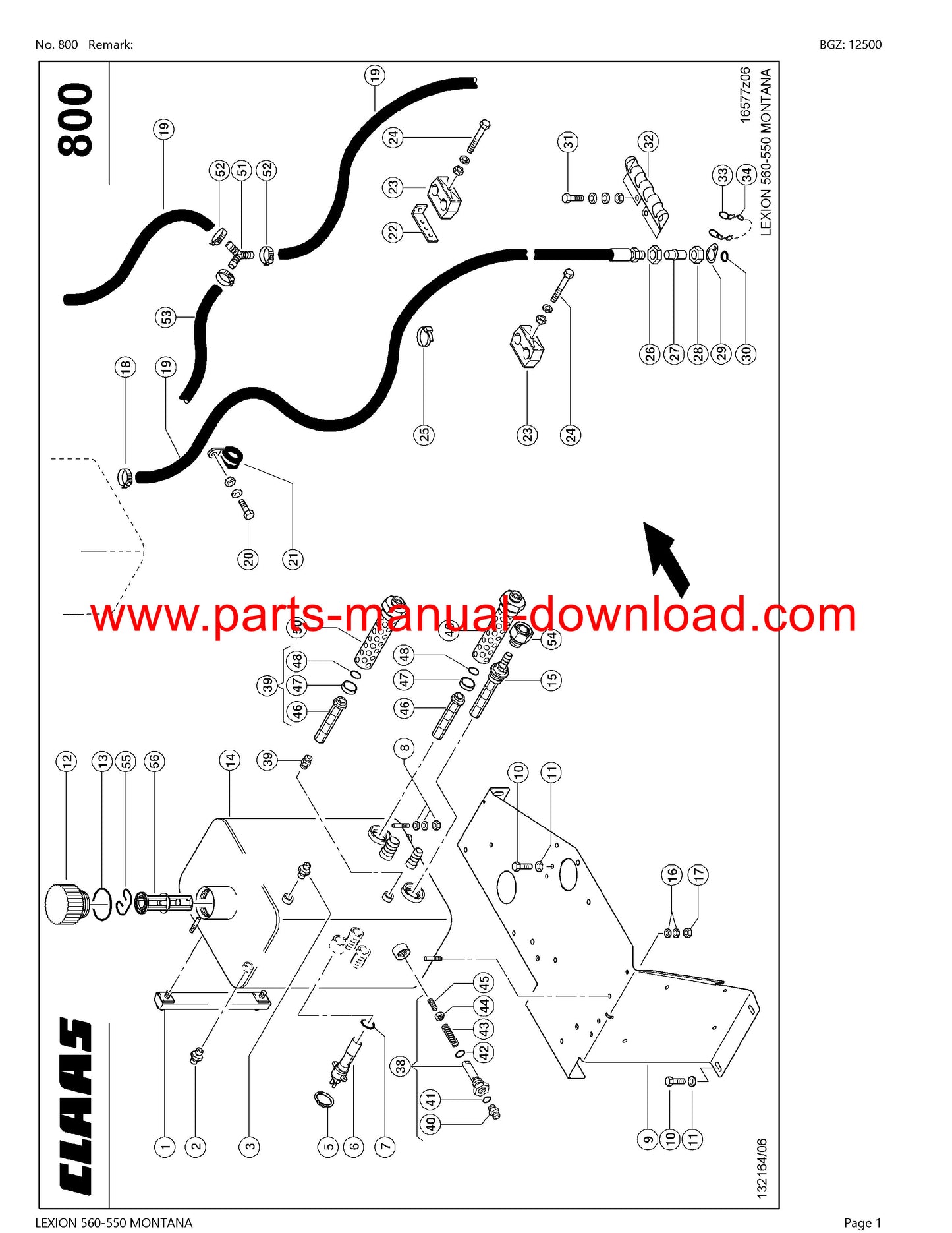 Claas 560 - 550 Lexion Combine Montana Parts Catalog Manual Instant Download