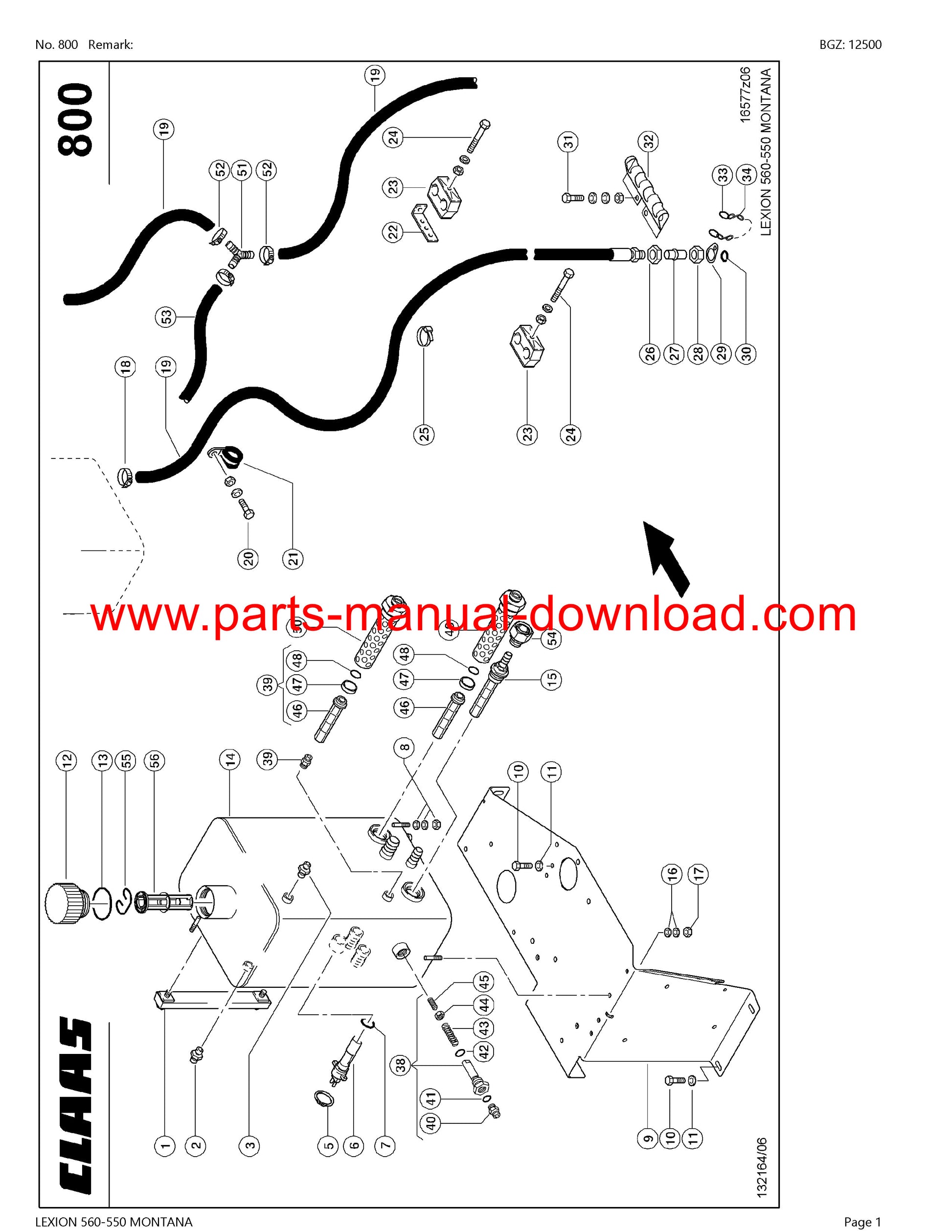 Claas 560 - 550 Lexion Combine Montana Parts Catalog Manual Instant Download