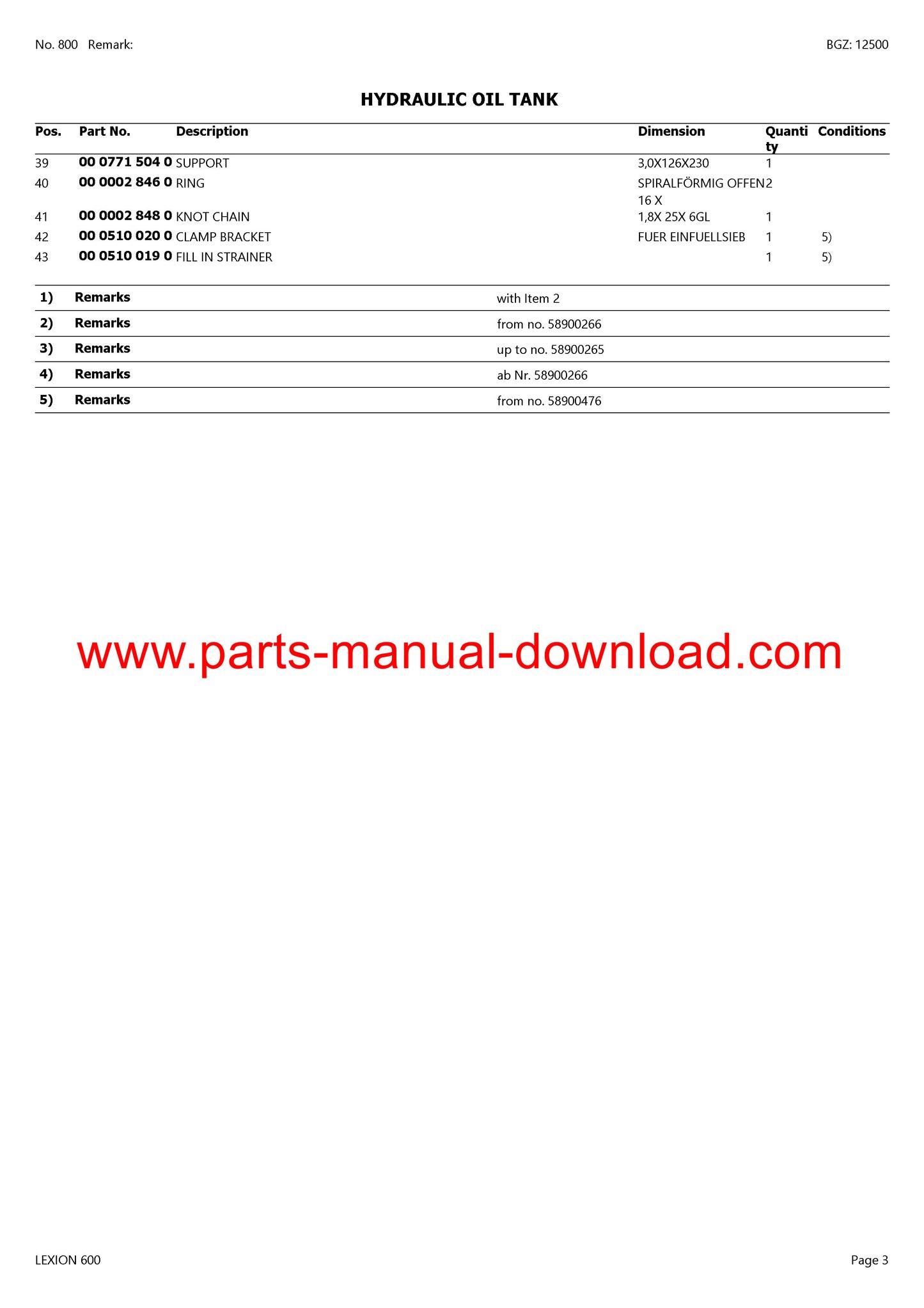 Claas 600 Lexion Combine Montana Parts Catalog Manual Instant Download