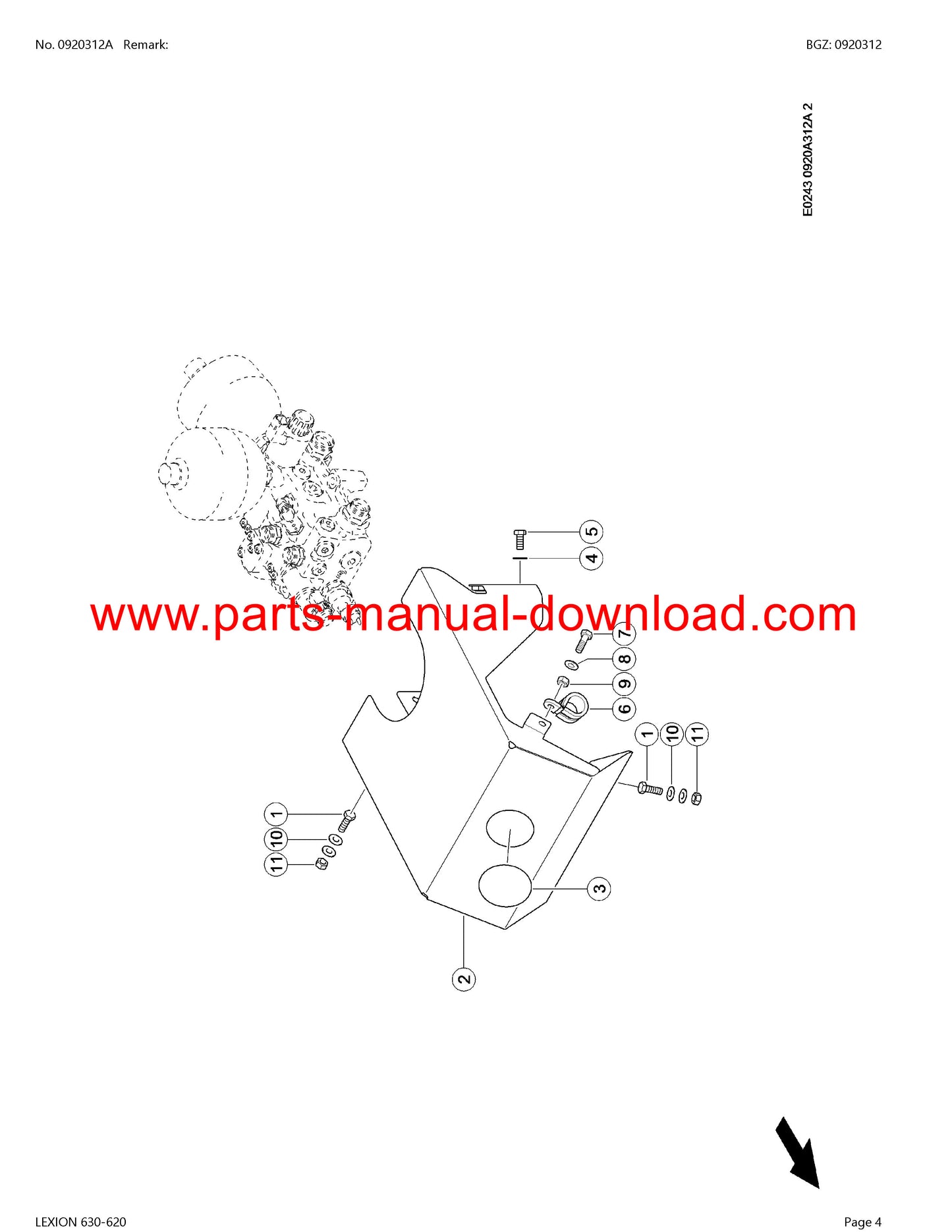 claas 630 - 620 lexion combine parts catalog manual instant download