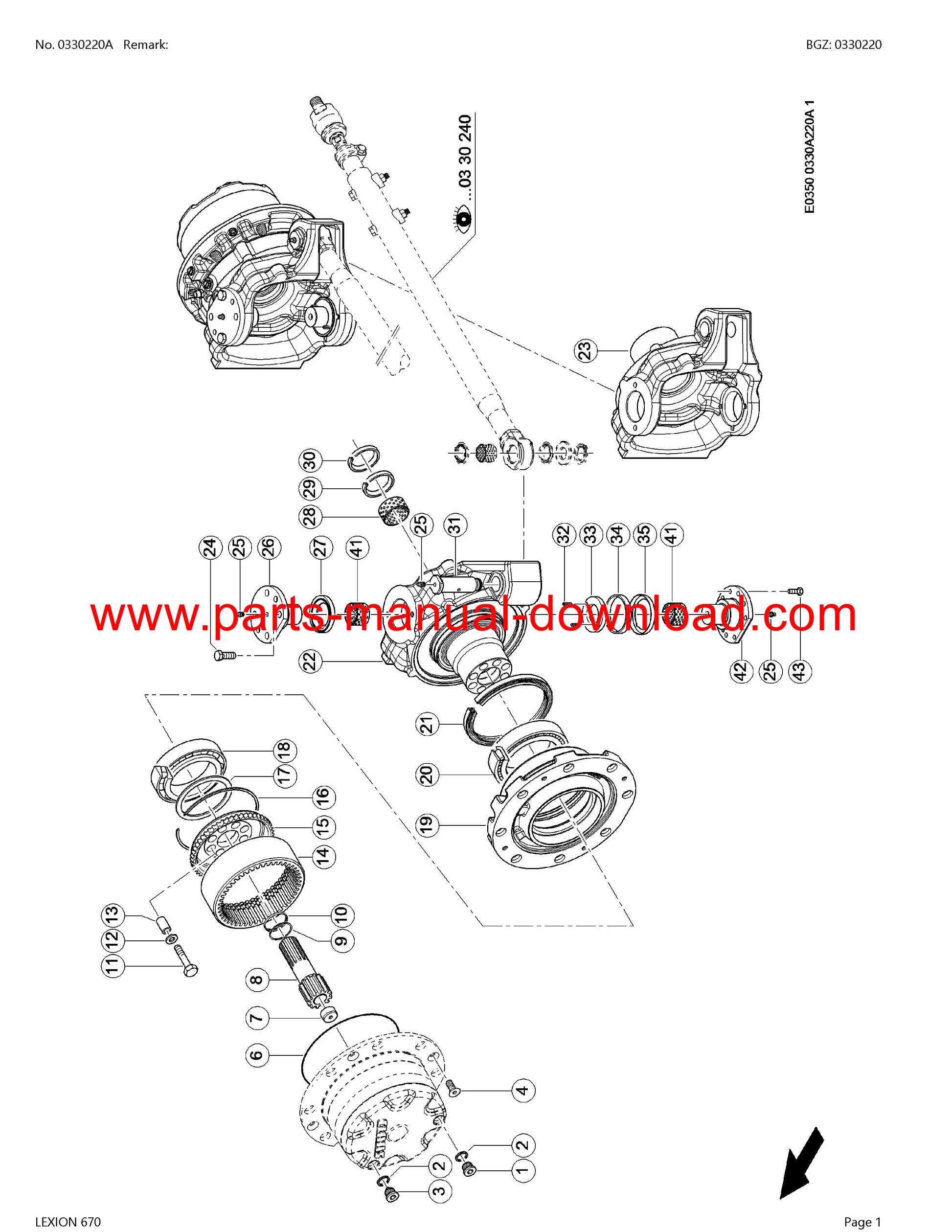 claas 670 lexion combine parts catalog manual instant download