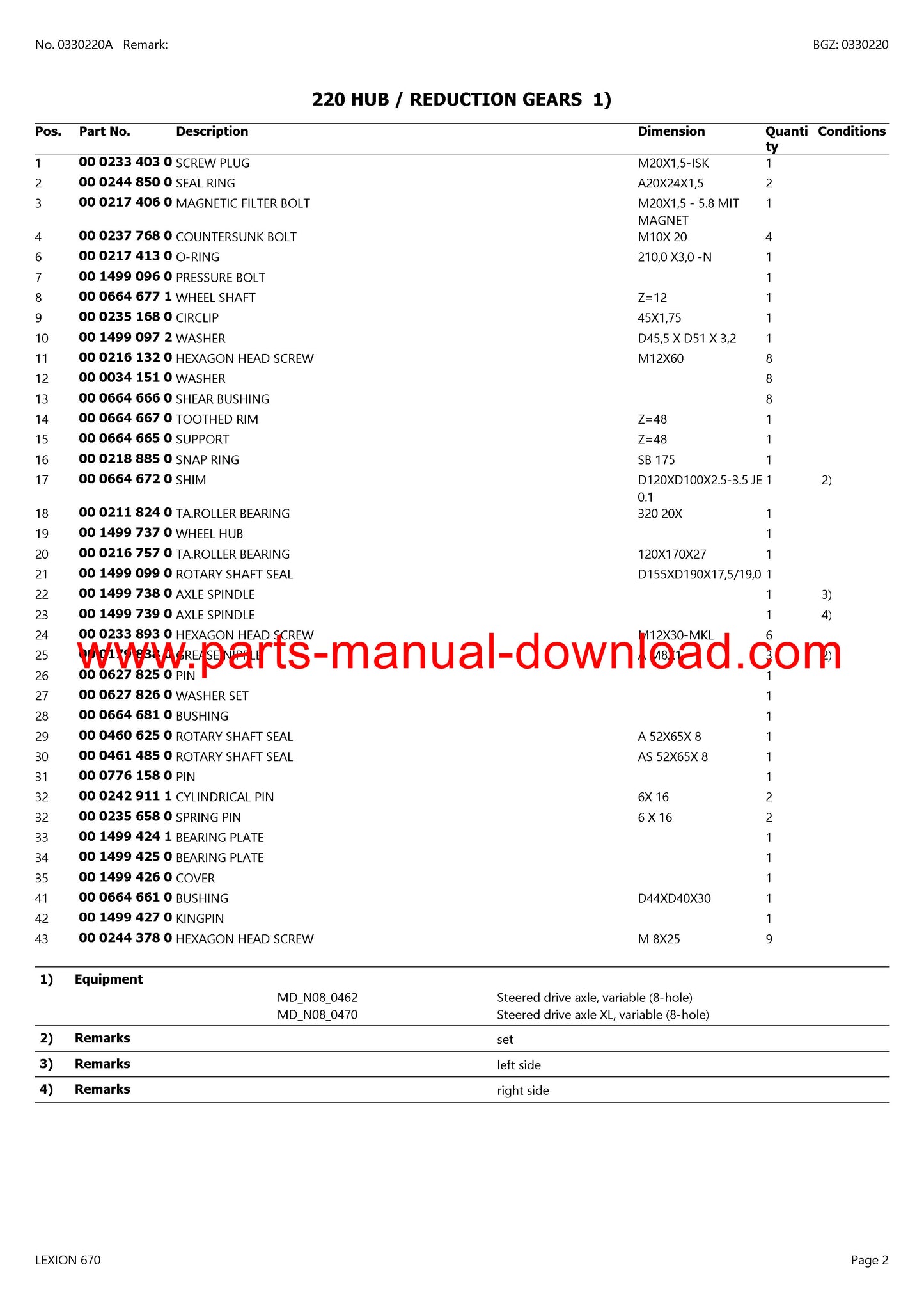 claas 670 lexion combine parts catalog manual instant download