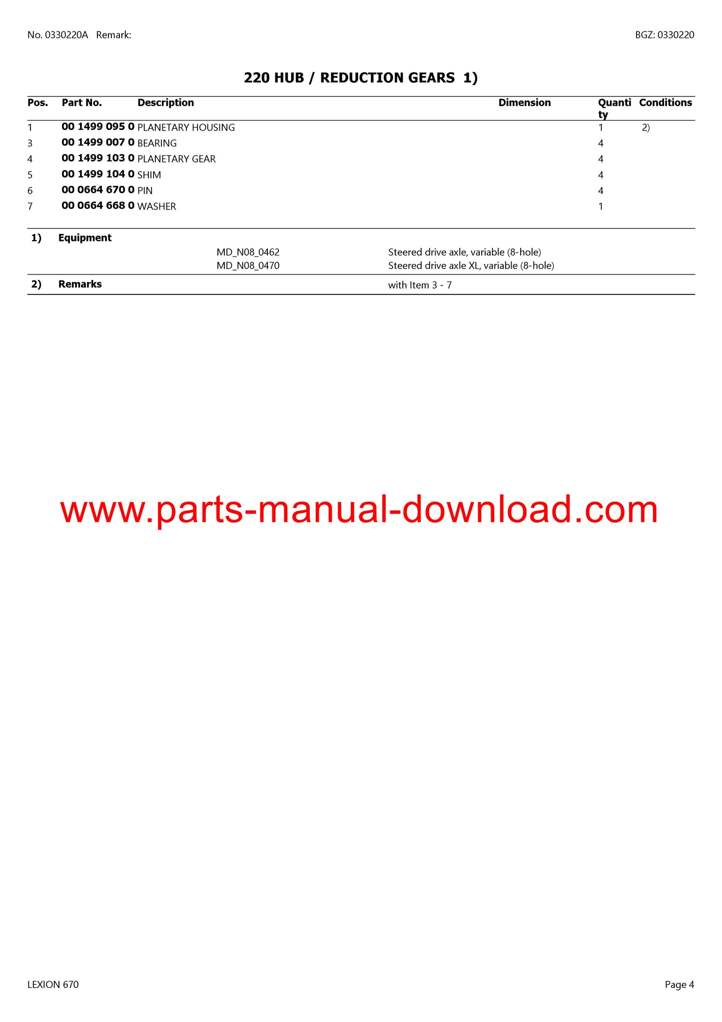 claas 670 lexion combine parts catalog manual instant download