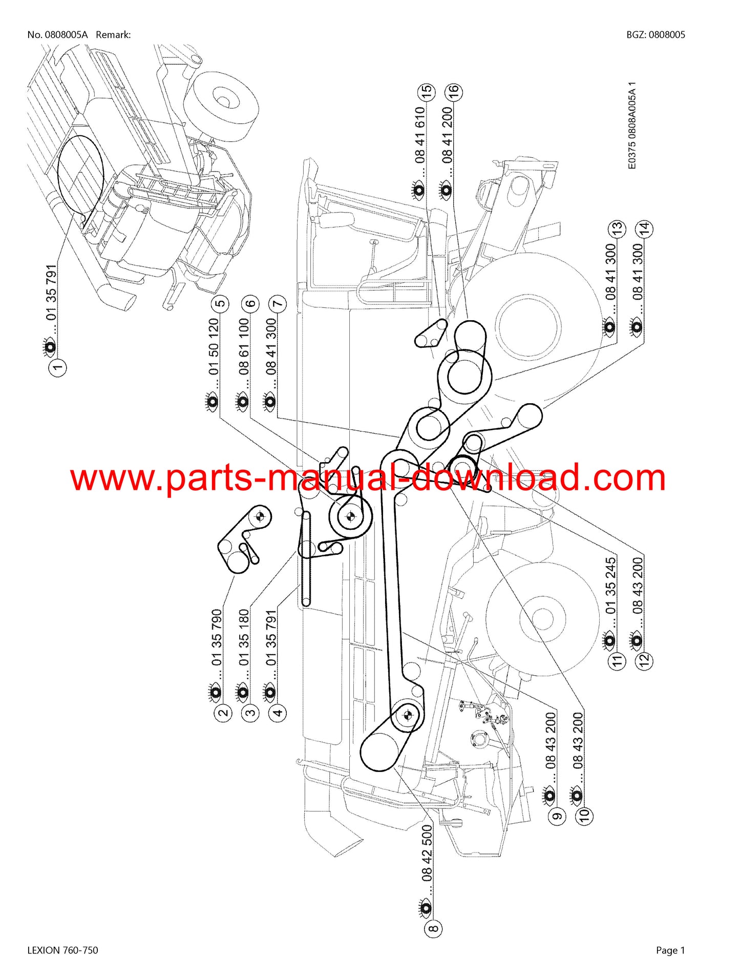 claas 760 - 750 lexion combine parts catalog manual instant download