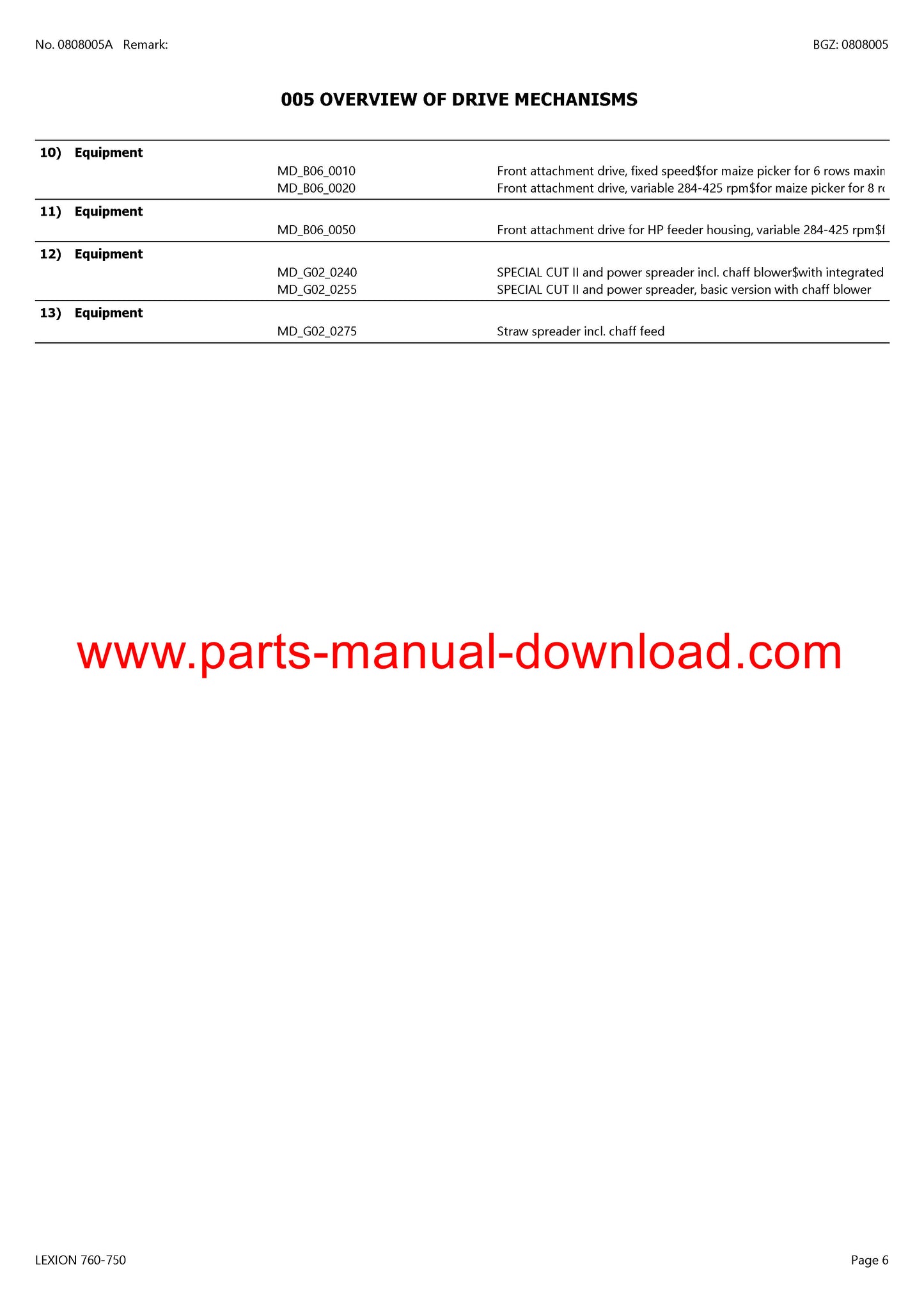 claas 760 - 750 lexion combine parts catalog manual instant download