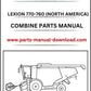 Claas 770 - 760 Combine Lexion (North America) Parts Catalog Manual Instant Download