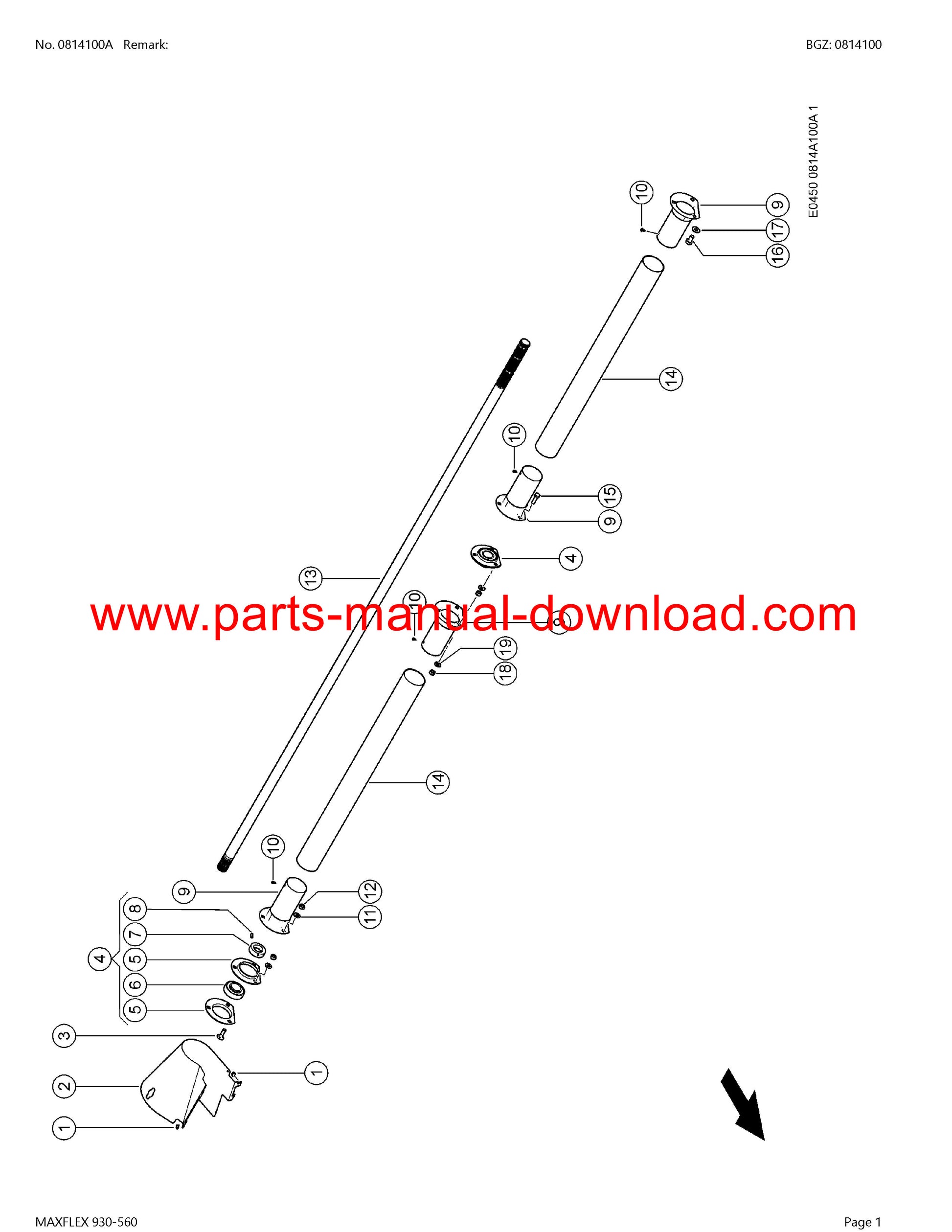 Claas 930-560 Cutterbar Maxflex Parts Catalog Manual Instant Download