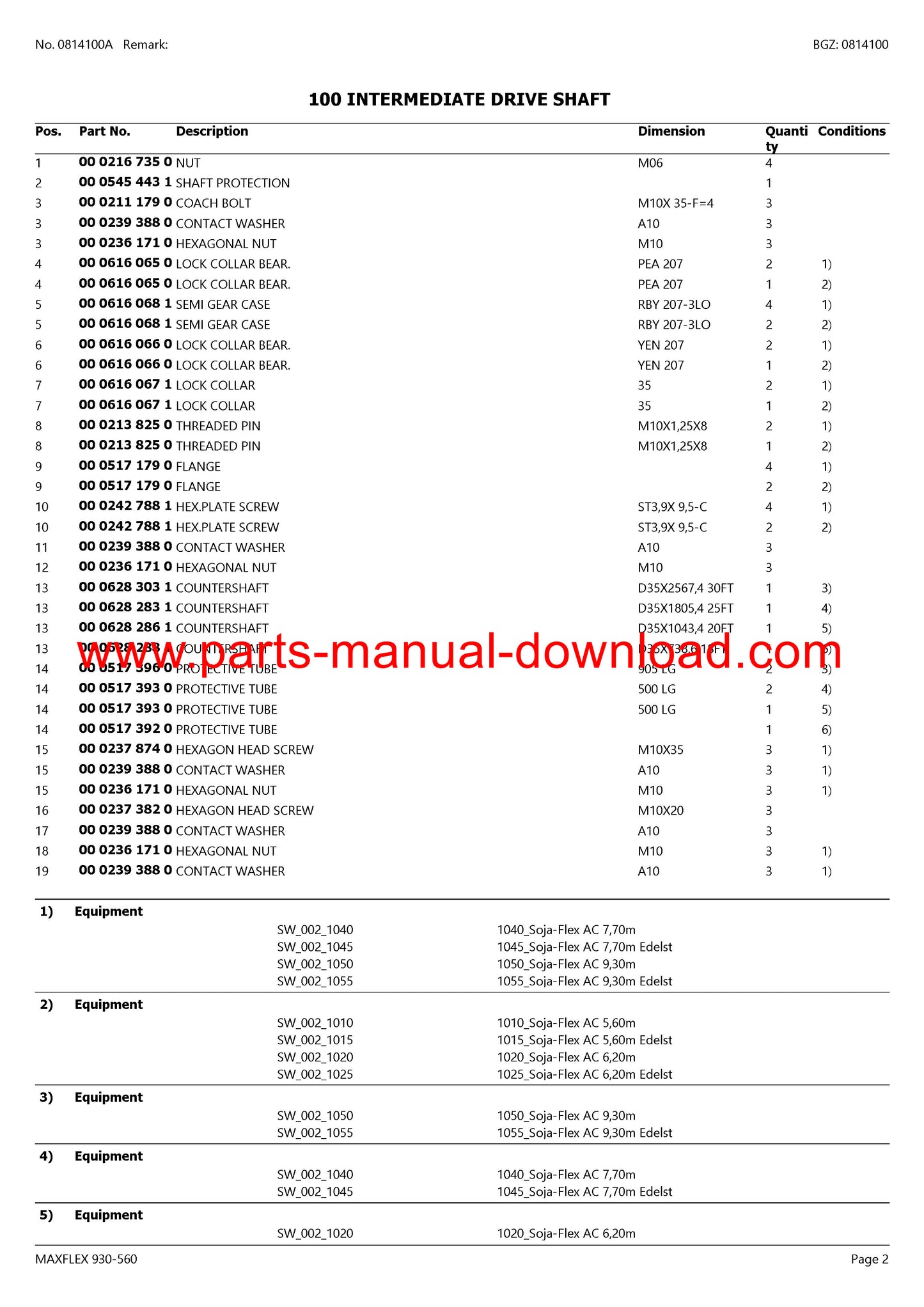 Claas 930-560 Cutterbar Maxflex Parts Catalog Manual Instant Download