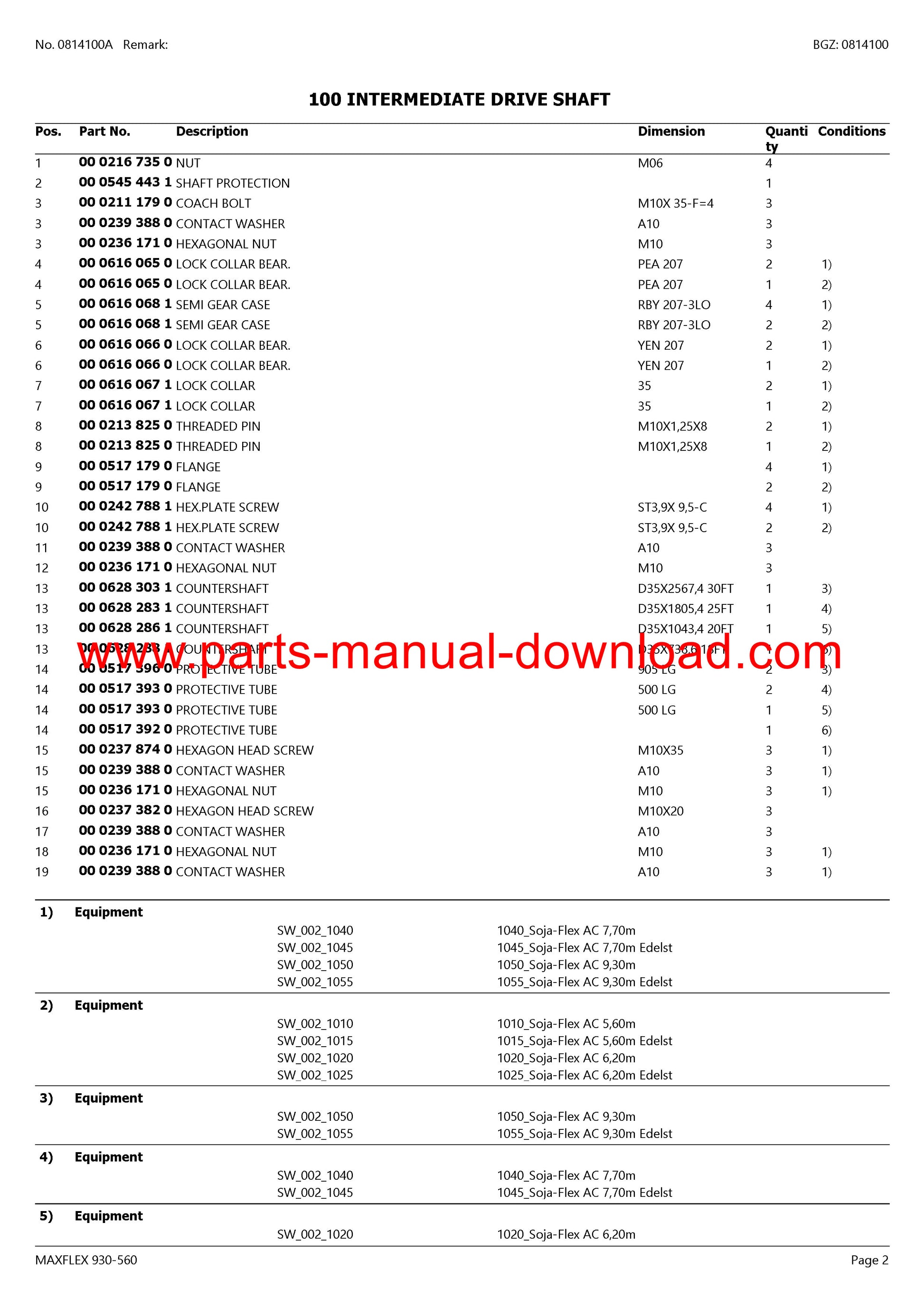 Claas 930-560 Cutterbar Maxflex Parts Catalog Manual Instant Download