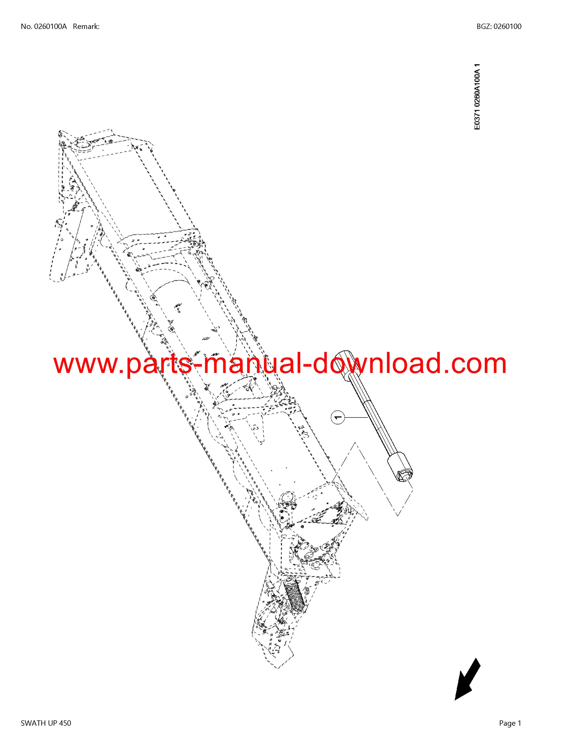claas 450 combine swath up parts catalog manual instant download