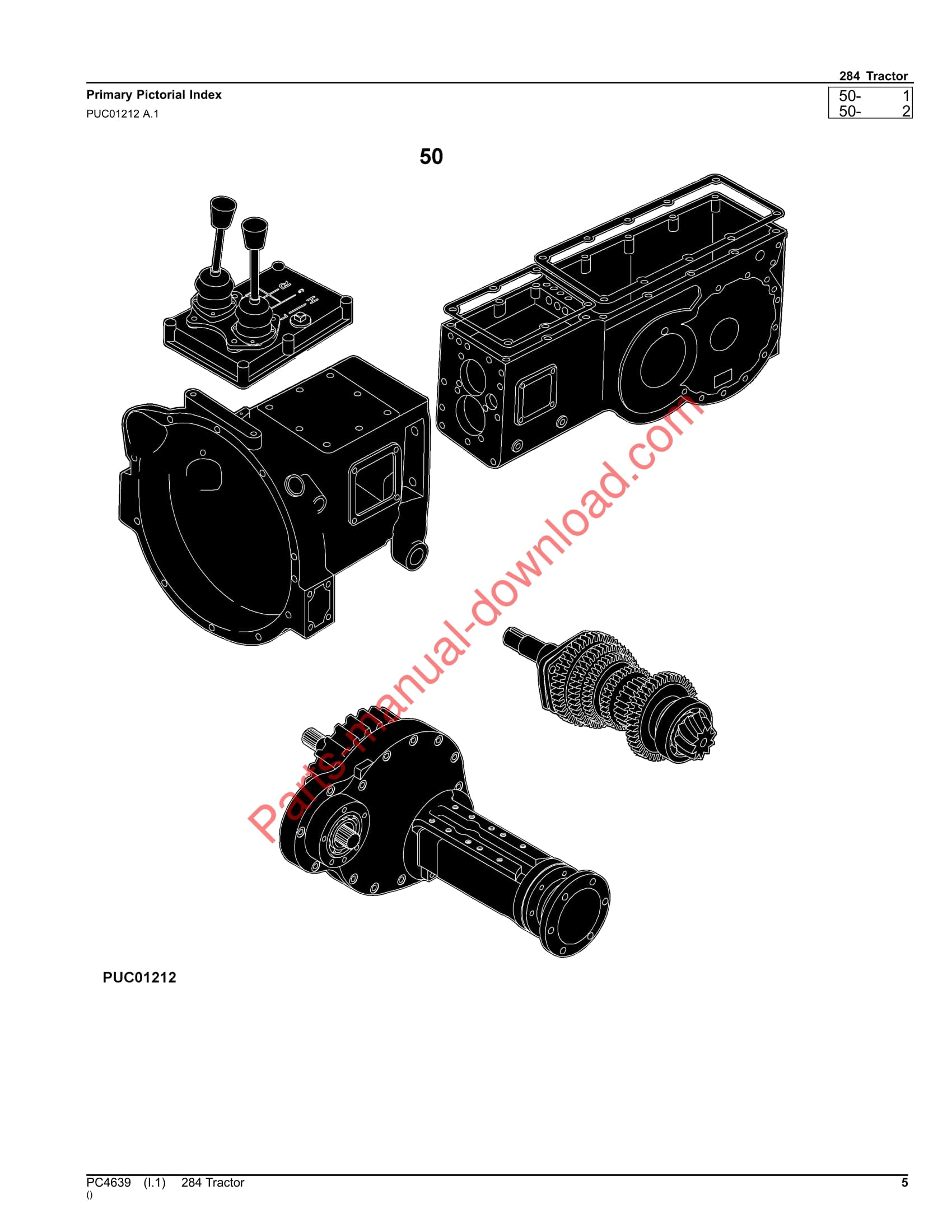 John Deere 284 Tractor Parts Manual PC4639 