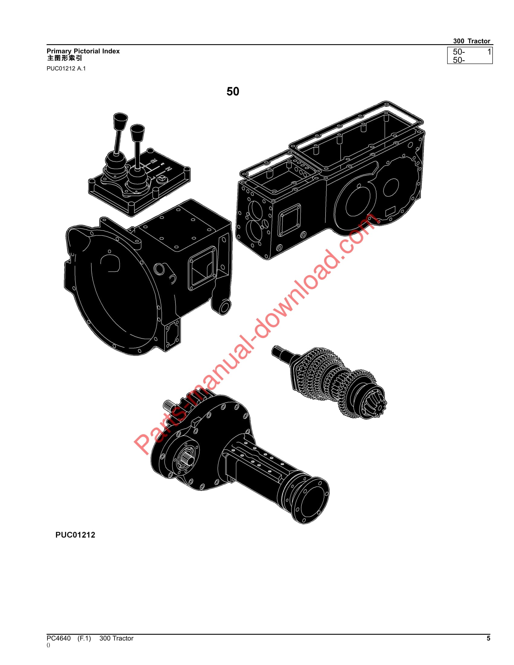 John Deere 300 Tractor Parts Manual PC4640