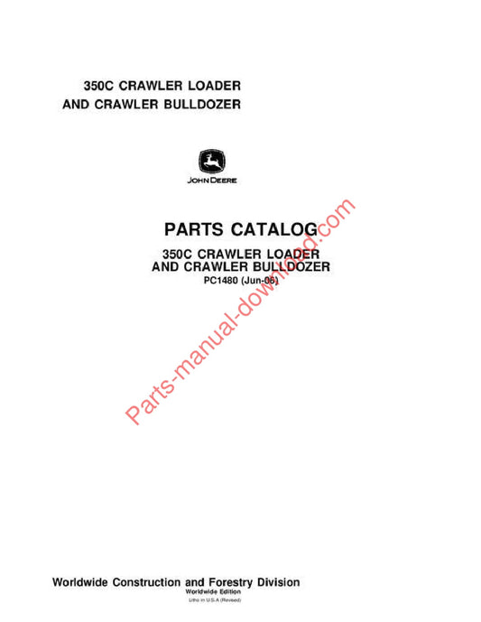 John Deere 350C Crawler Parts Manual PC1480